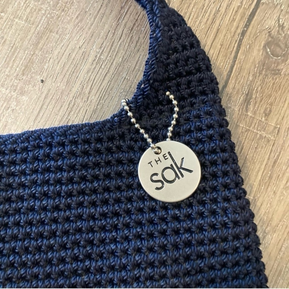 THE Sak Blue Knit Shoulder Bag EUC